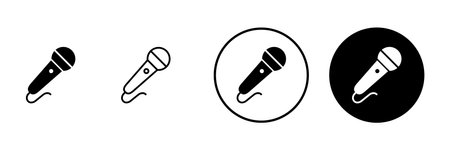 Microphone icon vector. karaoke sign and symbolのイラスト素材