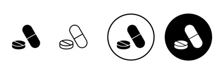 Pills icon vector. capsule icon. Drug sign and symbolのイラスト素材