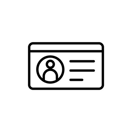 License icon vector. ID card icon. driver license, staff identification cardのイラスト素材