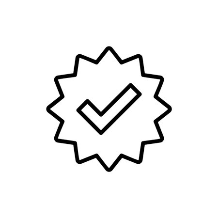 verified icon vector. verification check mark. approved sign and symbolのイラスト素材
