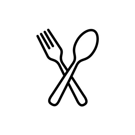spoon and fork icon vector. spoon, fork and knife icon vector. restaurant sign and symbolのイラスト素材