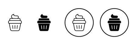Cup cake icon vector. Cup cake sign and symbol