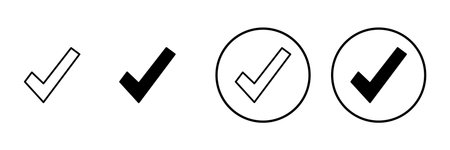 Check mark icon vector. Tick mark sign and symbolのイラスト素材