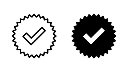 verified icon vector. verification check mark. approved sign and symbolのイラスト素材