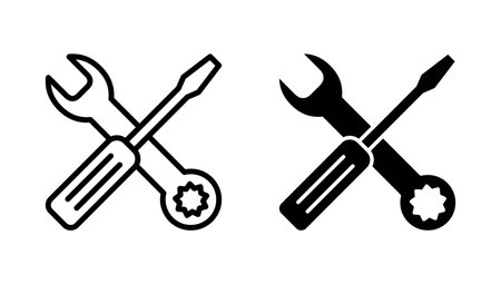 Repair tools icon vector. tool sign and symbol. setting icon. Wrench and screwdriver. Serviceのイラスト素材