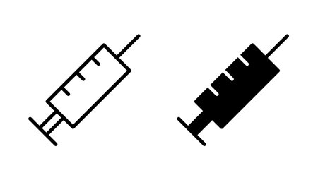 Syringe icon vector. injection sign and symbol.vaccine iconのイラスト素材