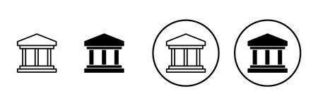 Bank icon vector. Bank sign and symbol, museum, universityのイラスト素材