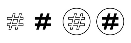 Hashtag icon vector. hashtag sign and symbolのイラスト素材