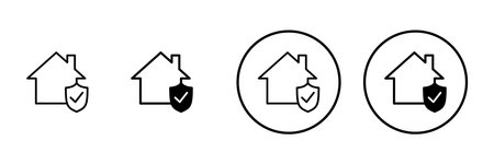 home insurance icon vector. home protection sign and symbolのイラスト素材