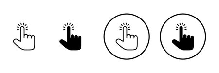 Hand cursor icon vector. cursor sign and symbol. hand cursor icon clikのイラスト素材
