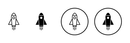 Rocket icon vector. Startup sign and symbol. rocket launcher iconのイラスト素材