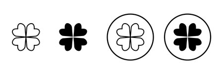 Clover icon vector. clover sign and symbol. four leaf clover icon.のイラスト素材