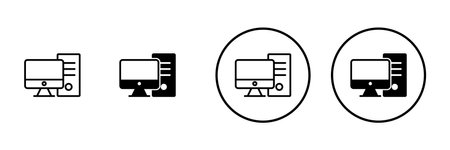 Computer icon vector. computer monitor sign and symbolのイラスト素材