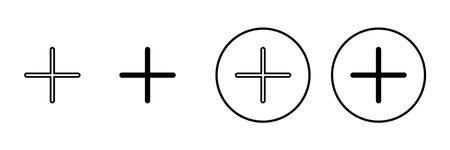 Plus icon vector. Add plus sign and symbolのイラスト素材