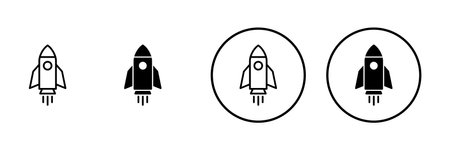 Rocket icon vector. Startup sign and symbol. rocket launcher iconのイラスト素材