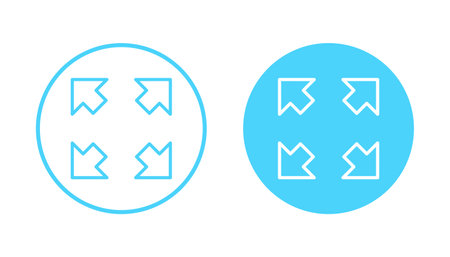 Fullscreen Icon vector. Expand to full screen sign and symbol. Arrows symbolのイラスト素材