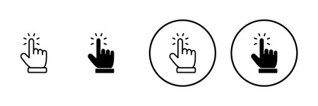 Hand cursor icon vector. cursor sign and symbol. hand cursor icon clikのイラスト素材