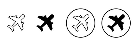 Plane icon vector. Airplane sign and symbol. Flight transport symbol. Travel sign. aeroplaneのイラスト素材