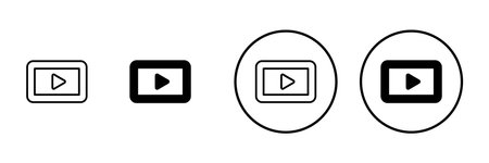 Play icon vector. Play button sign and symbolのイラスト素材