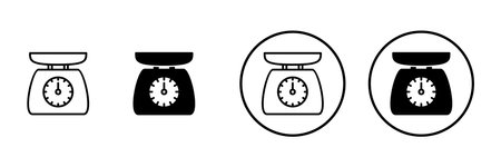 Scales icon vector. Weight scale sign and symbolのイラスト素材