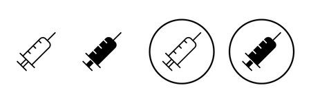 Syringe icon vector. injection sign and symbol.vaccine iconのイラスト素材