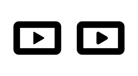 Play icon vector. Play button sign and symbolのイラスト素材