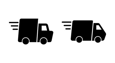 Delivery truck icon vector. Delivery truck sign and symbol. Shipping fast delivery iconのイラスト素材