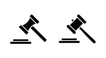 Gavel icon vector. judge gavel sign and symbol. law icon. auction hammerのイラスト素材