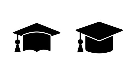 Education icon vector. Graduation cap sign and symbol. Graduate. Students capのイラスト素材