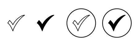 Check mark icon vector. Tick mark sign and symbolのイラスト素材