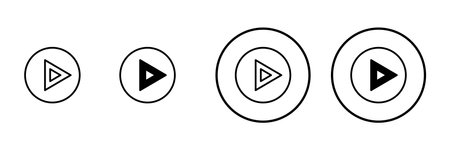 Play icon vector. Play button sign and symbolのイラスト素材