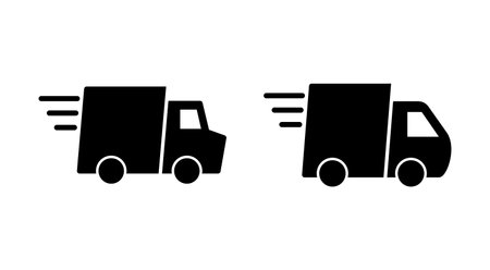 Delivery truck icon vector. Delivery truck sign and symbol. Shipping fast delivery iconのイラスト素材