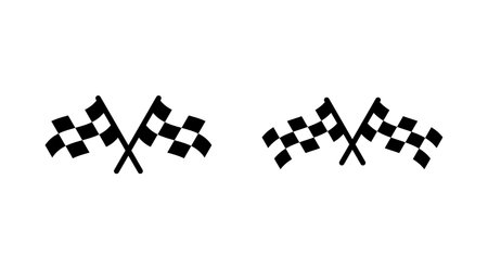 Racing flag icon vector. race flag sign and symbol.Checkered racing flag iconのイラスト素材