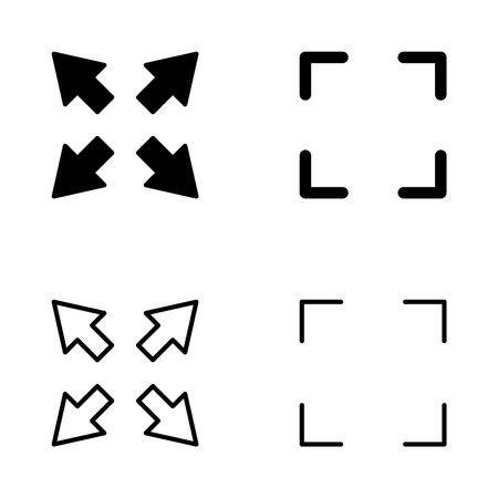 Fullscreen Icon vector. Expand to full screen sign and symbol. Arrows symbolのイラスト素材