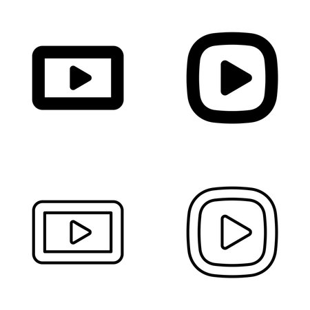 Play icon vector. Play button sign and symbolのイラスト素材