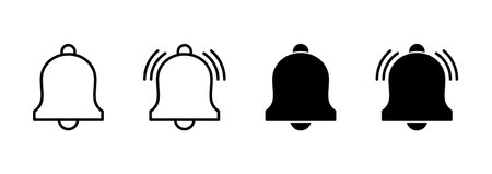 Bell icon vector. Notification sign and symbol for web site designのイラスト素材