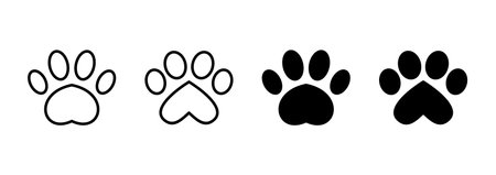 Paw icon vector. paw print sign and symbol. dog or cat pawのイラスト素材
