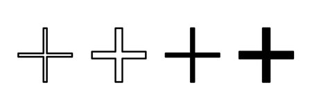 Plus icon vector. Add plus sign and symbolのイラスト素材