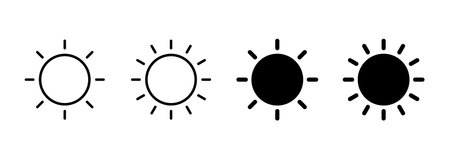 Sun icon vector. Brightness sign and symbolのイラスト素材