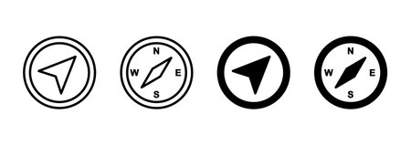 Compass icon vector. arrow compass icon sign and symbolのイラスト素材
