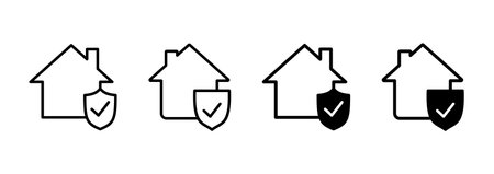 home insurance icon vector. home protection sign and symbolのイラスト素材