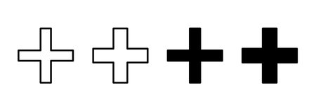 Plus icon vector. Add plus sign and symbolのイラスト素材