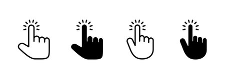 Hand cursor icon vector. cursor sign and symbol. hand cursor icon clikのイラスト素材