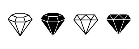 Diamond icon vector. diamond gems sign and symbolのイラスト素材