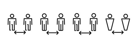 Social distance icon vector. social distancing sign and symbol. self quarantine signのイラスト素材