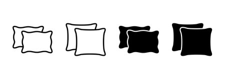 Pillow icon vector. Pillow sign and symbol. Comfortable fluffy pillowのイラスト素材