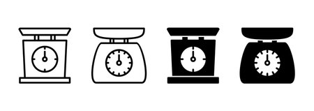Scales icon vector. Weight scale sign and symbolのイラスト素材