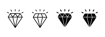 Diamond icon vector. diamond gems sign and symbolのイラスト素材