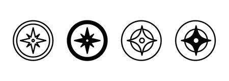 Compass icon vector. arrow compass icon sign and symbolのイラスト素材