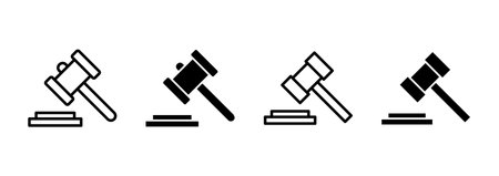 Gavel icon vector. judge gavel sign and symbol. law icon. auction hammerのイラスト素材